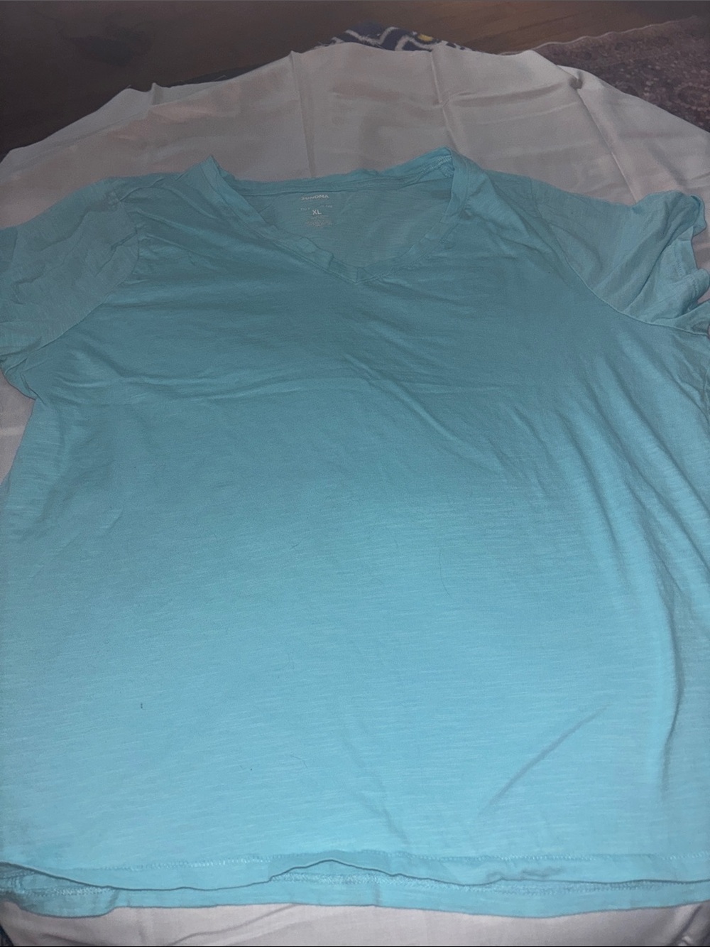 Sonoma Women's Short Sleeve V-Neck Tee in Light Aqua